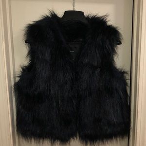 Midnight blue faux fur vest